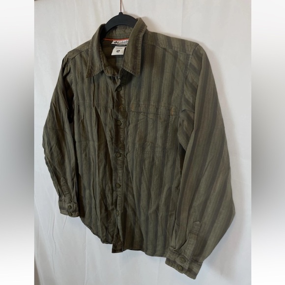 Columbia Youth Boys Longe Sleeve‎ Striped Camp Shirt Green size M Outdoors PFG - Picture 4 of 16